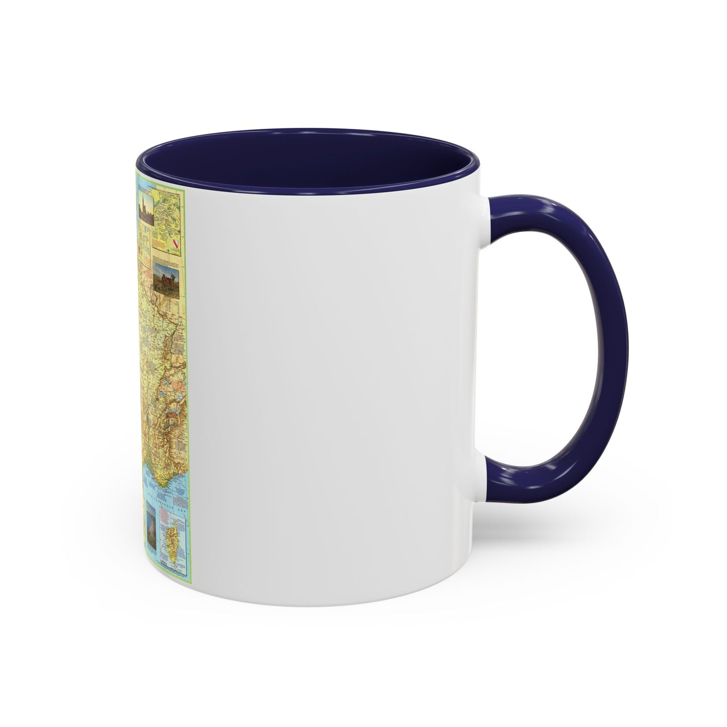 France - A Traveller's Map 1 (1971) (Map) Accent Coffee Mug