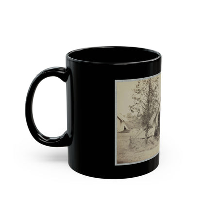 Soldier Sitting Inside His Tent (U.S. Civil War) Black Coffee Mug