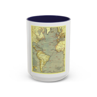 Atlantic Ocean (1939) (Map) Accent Coffee Mug