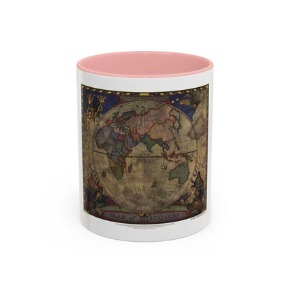 Map of Discovery- Eastern Hemisphere (1928) (Map) Accent Coffee Mug