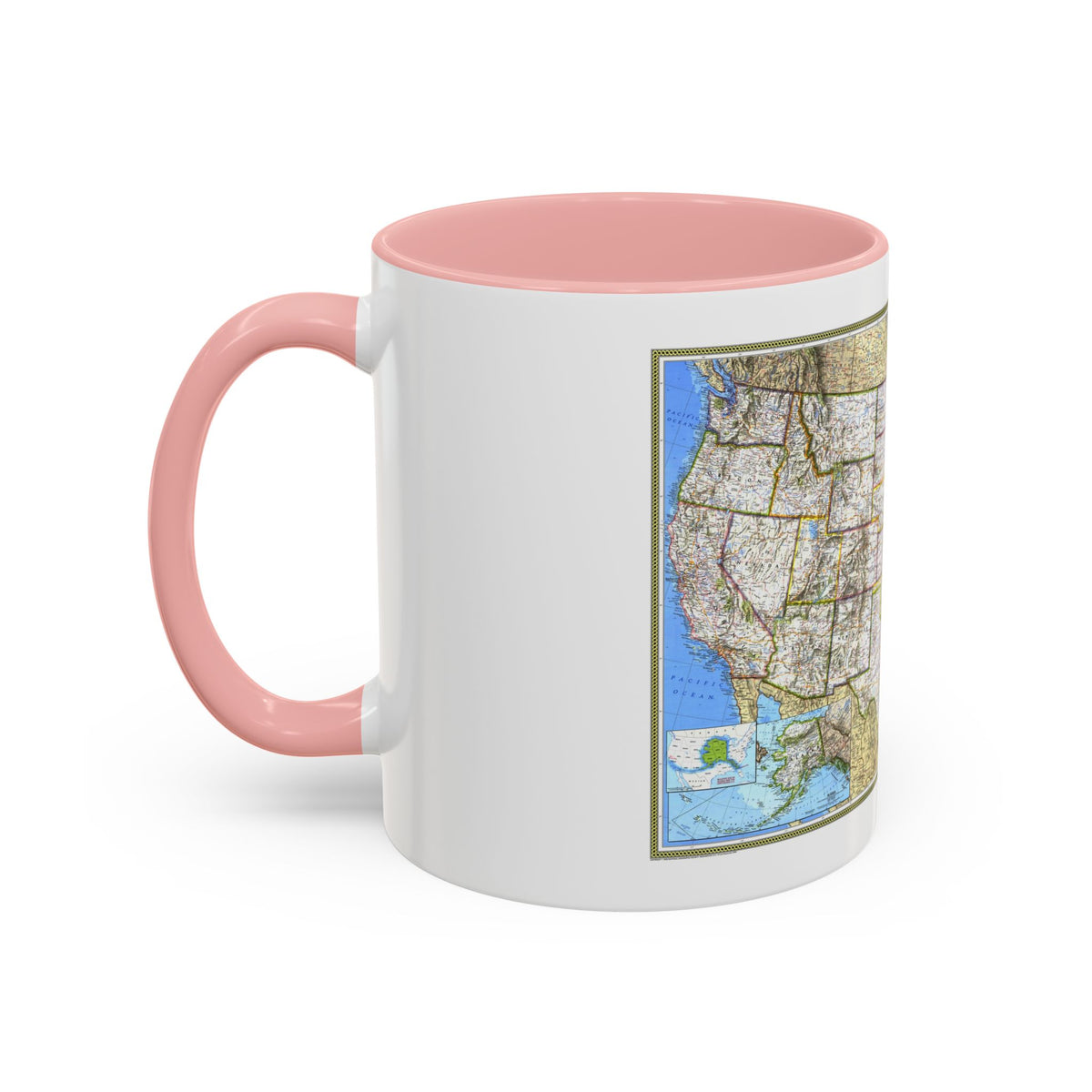 USA - The United States (1993) (Map) Accent Coffee Mug