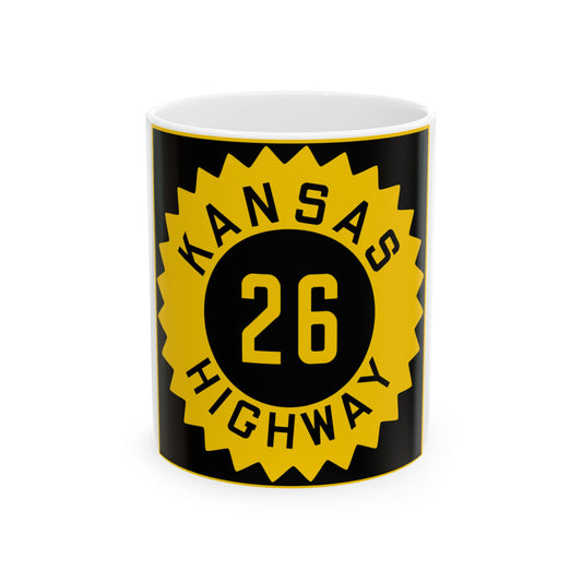 K-26 1926 (Kansas) (Road Sign) White Coffee Mug