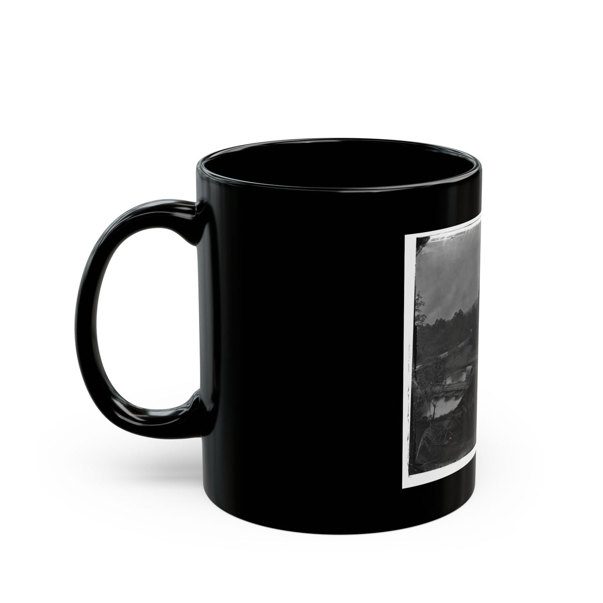 Hanovertown Ferry, Va.  Pontoon Bridges Across The Pamunkey, With Wagons (U.S. Civil War) Black Coffee Mug