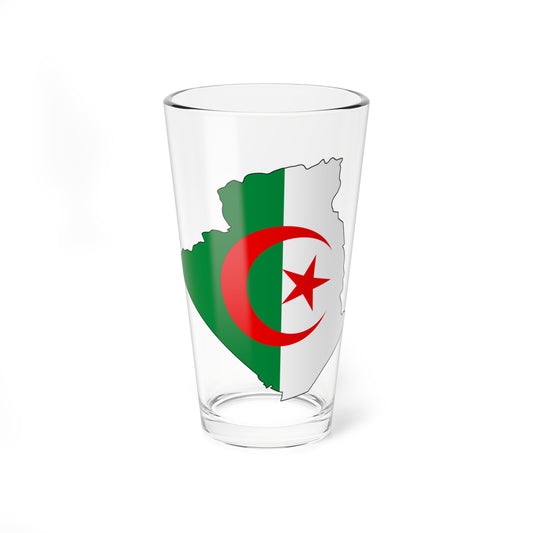 Flag and map of Algeria (Algeria) Pint Glass 16oz