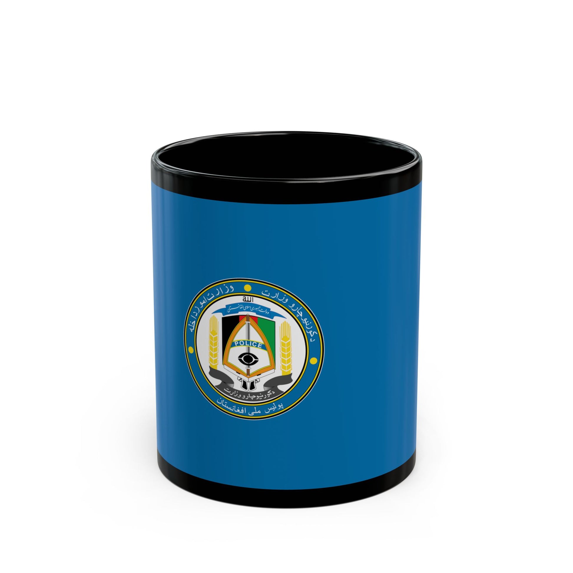 Flag of the Afghan National Police Pashto and Dari - Black Coffee Mug-11oz-Go Mug Yourself