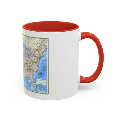USA - The United States (1987) (Map) Accent Coffee Mug