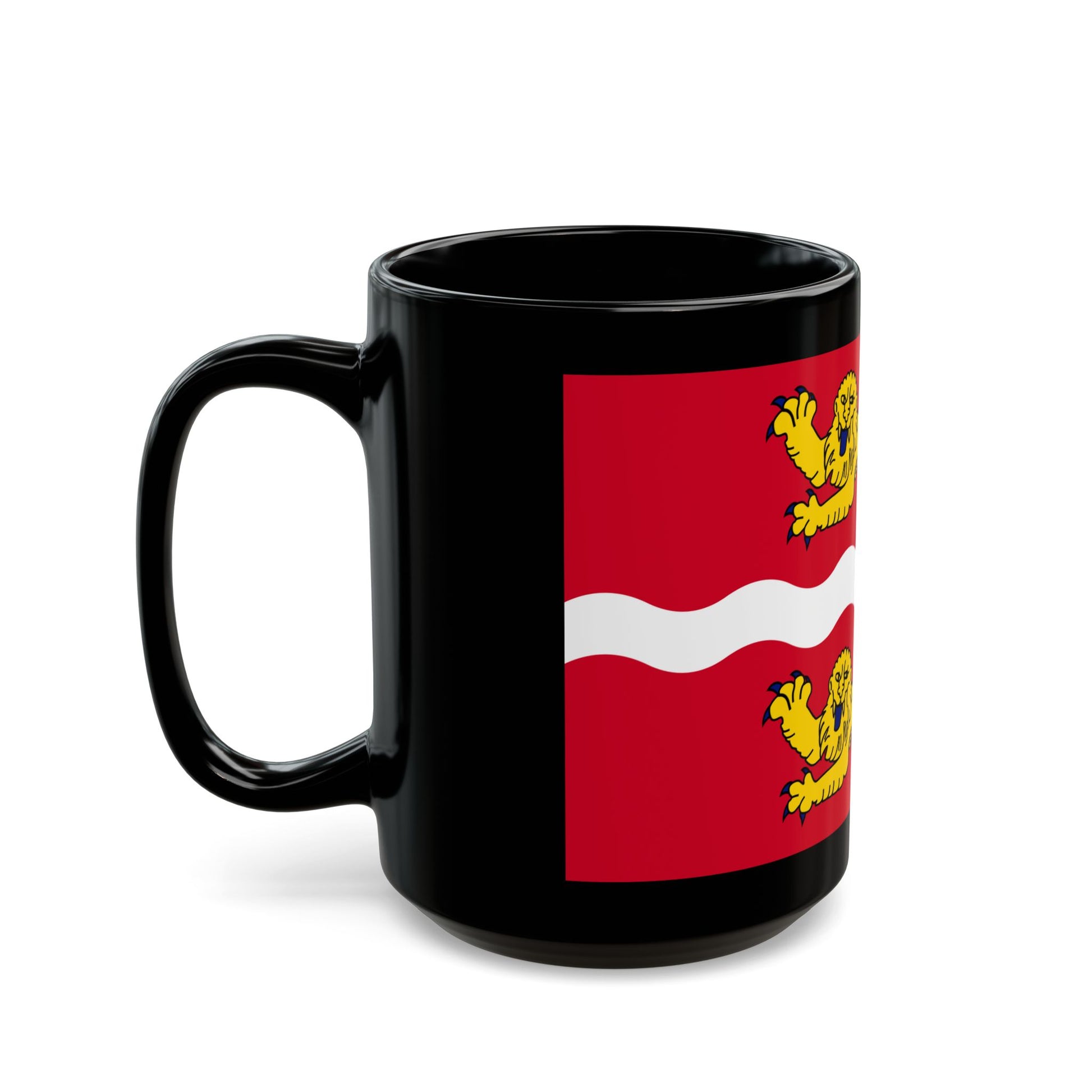 Flag of Seine Maritime France 2 - Black Coffee Mug-Go Mug Yourself