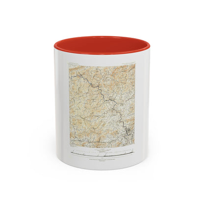 USA - North Carolina, Tennessee (1889) (Map) Accent Coffee Mug