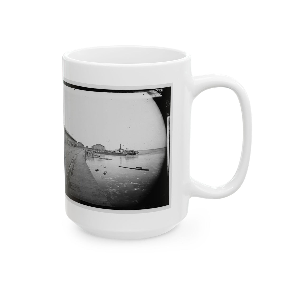 Aquia Creek Landing, Virginia. View Of Wharf (U.S. Civil War) White Coffee Mug