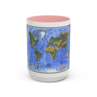 World Map - The Physical World (1975) (Map) Accent Coffee Mug