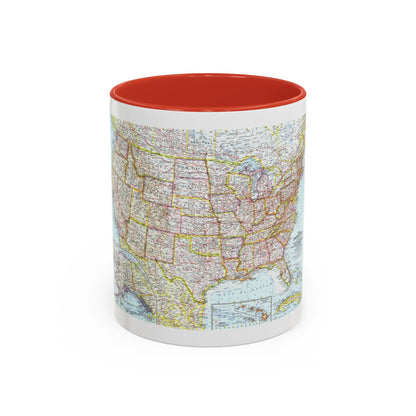 USA - The United States (1961) (Map) Accent Coffee Mug