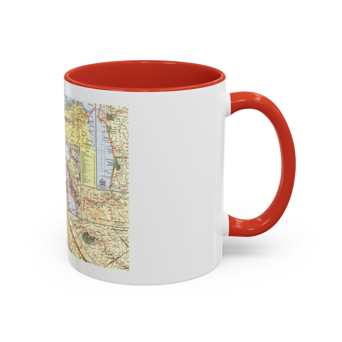 USA - California, Northern (1966) (Map) Accent Coffee Mug