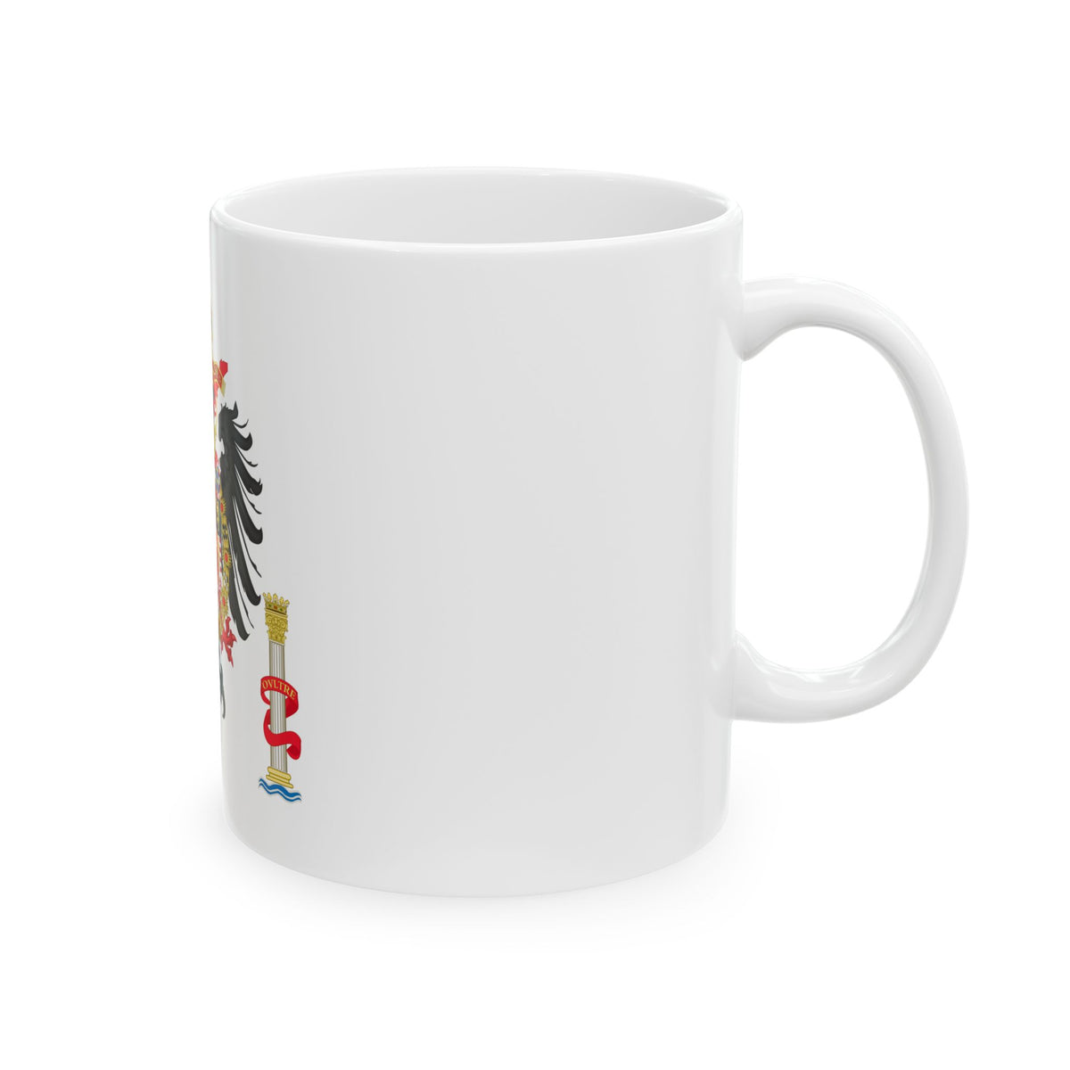 Greater Coat of Arms of Charles V Holy Roman Emperor, Charles I as King of Spain - White Coffee Mug