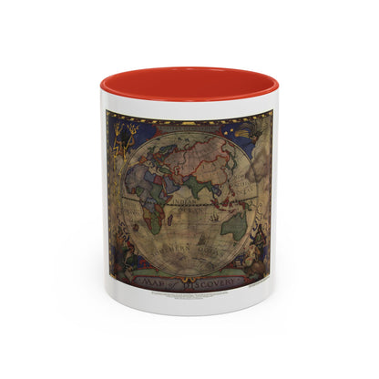 Map of Discovery- Eastern Hemisphere (1928) (Map) Accent Coffee Mug