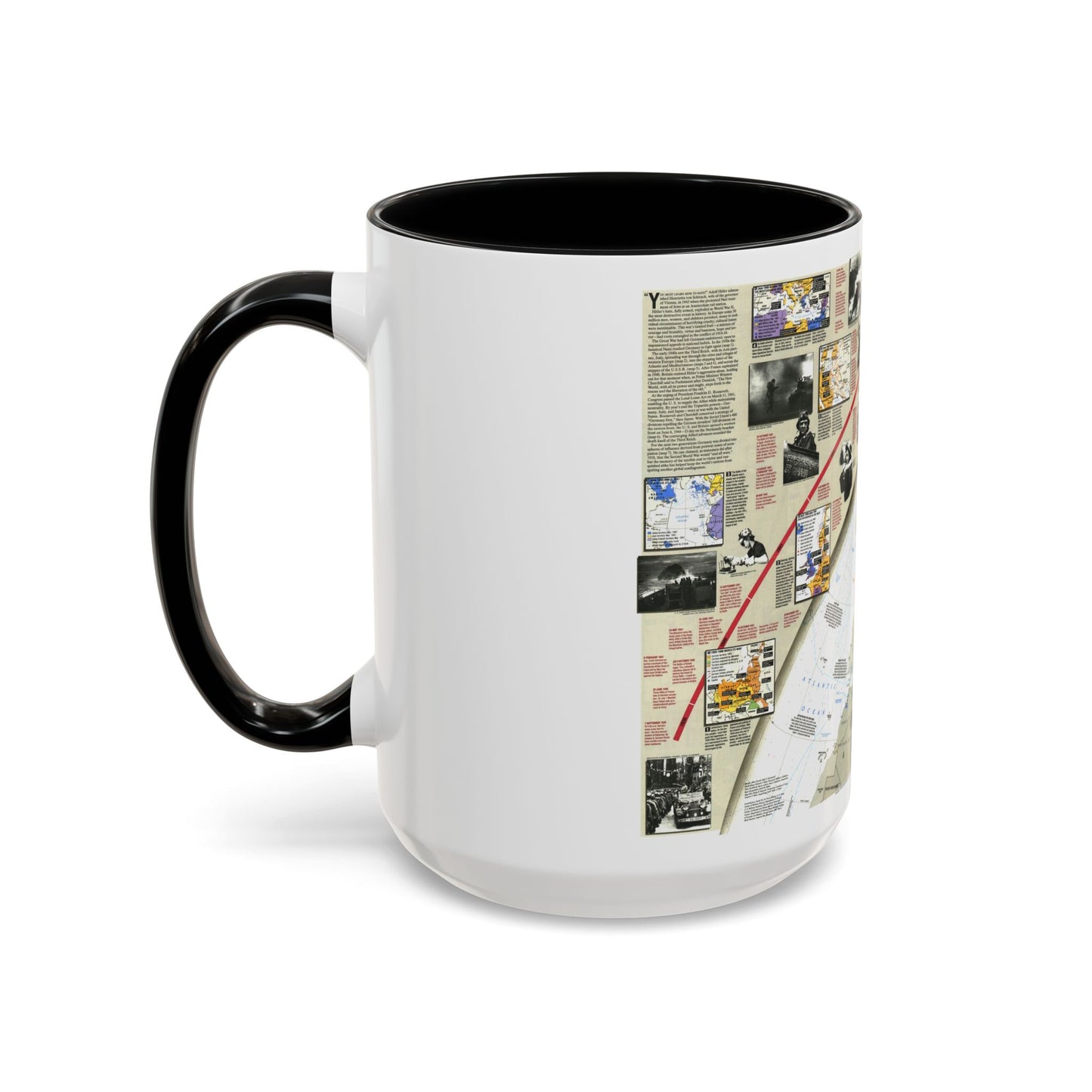 World War II- Europe and North Africa (1991) (Map) Accent Coffee Mug