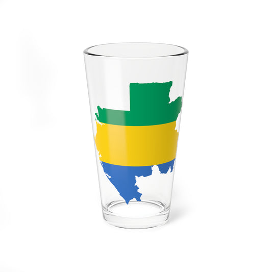 Flag map of Gabon (Gabon) Pint Glass 16oz