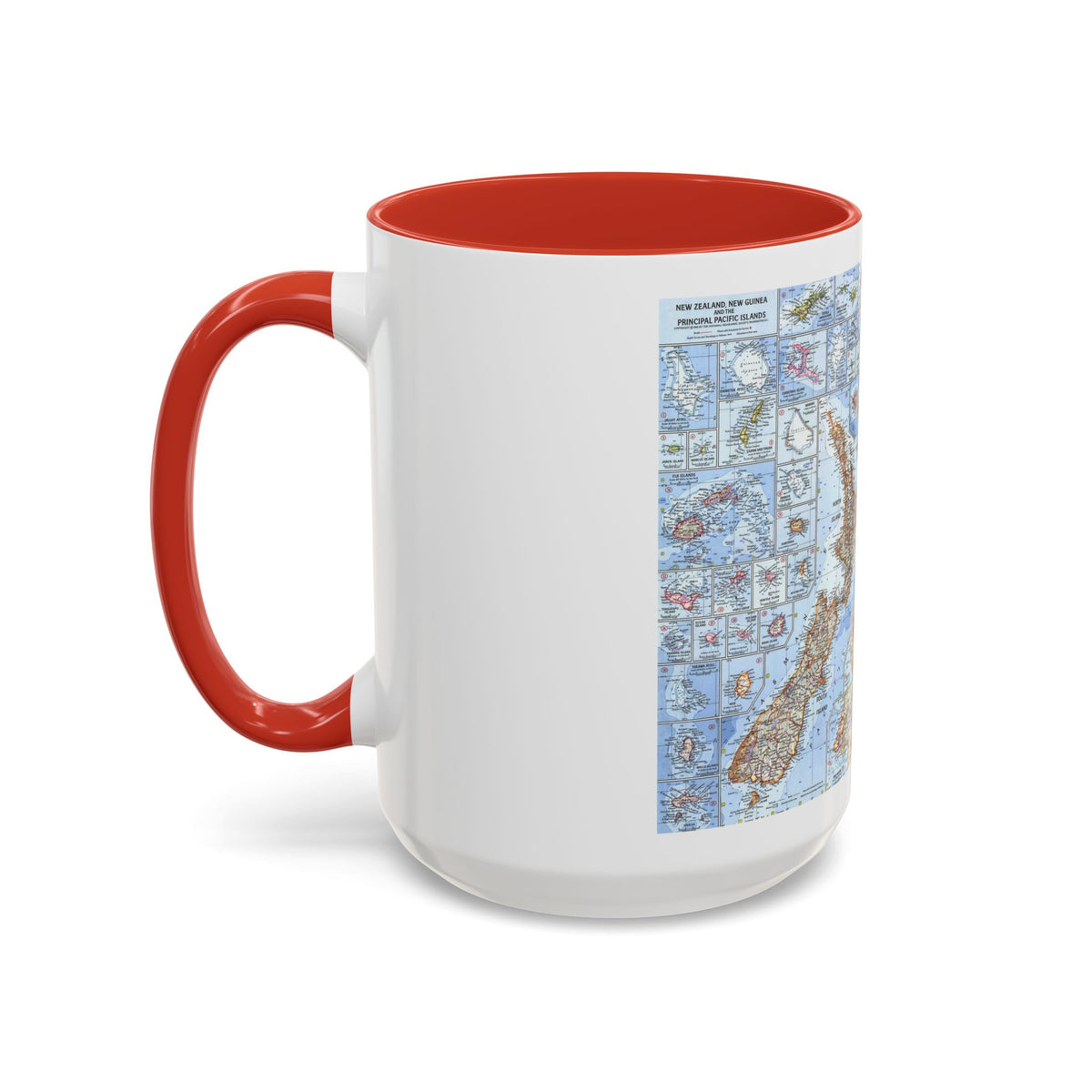 New Zealand, New Guinea (1962) (Map) Accent Coffee Mug