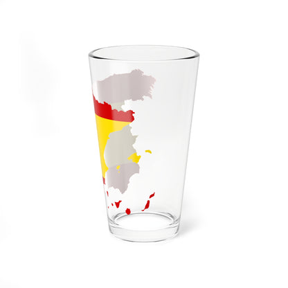 Silhouette Spain with Flag (Spain) Pint Glass 16oz