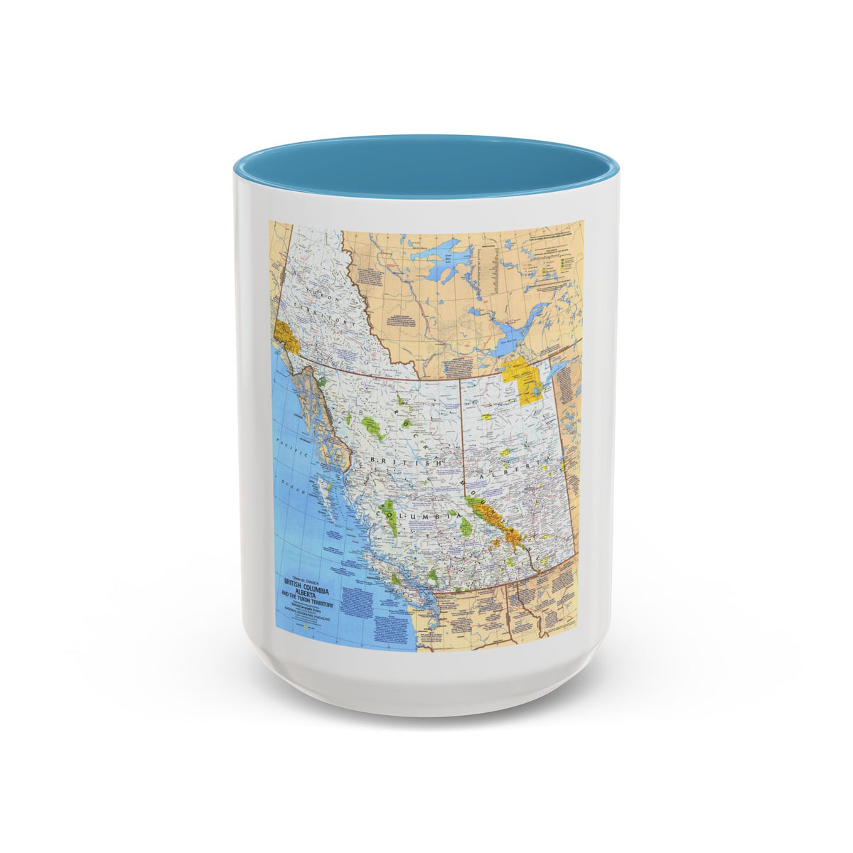 Canada - British Columbia, Alberta & Yukon (1978) (Map) Accent Coffee Mug