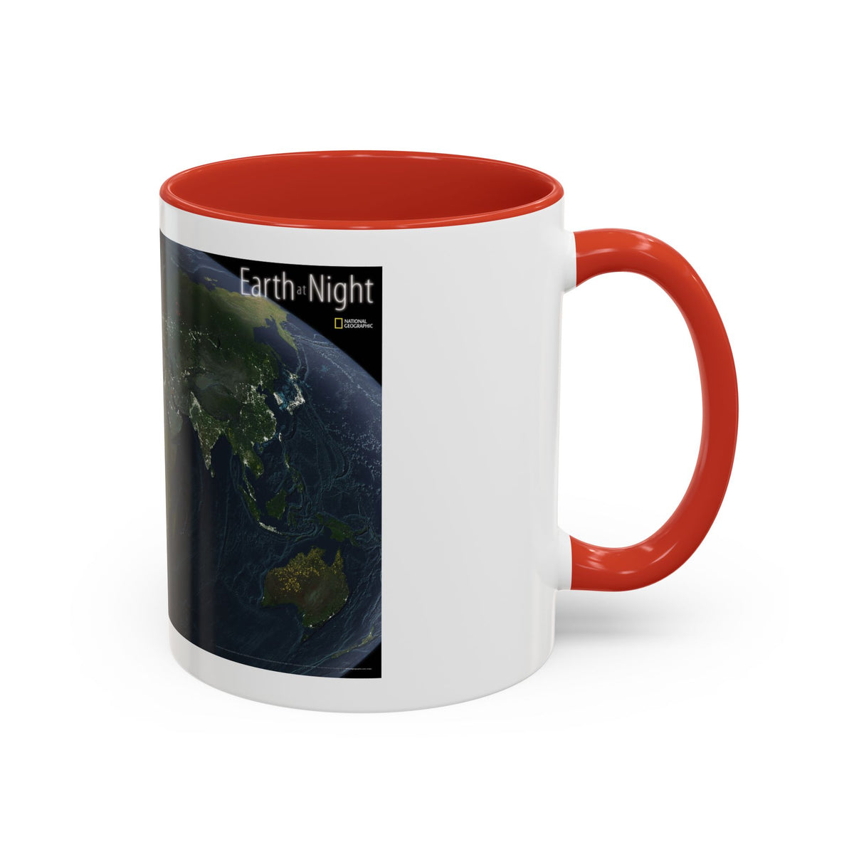 World Map - Earth at Night (2004) (Map) Accent Coffee Mug
