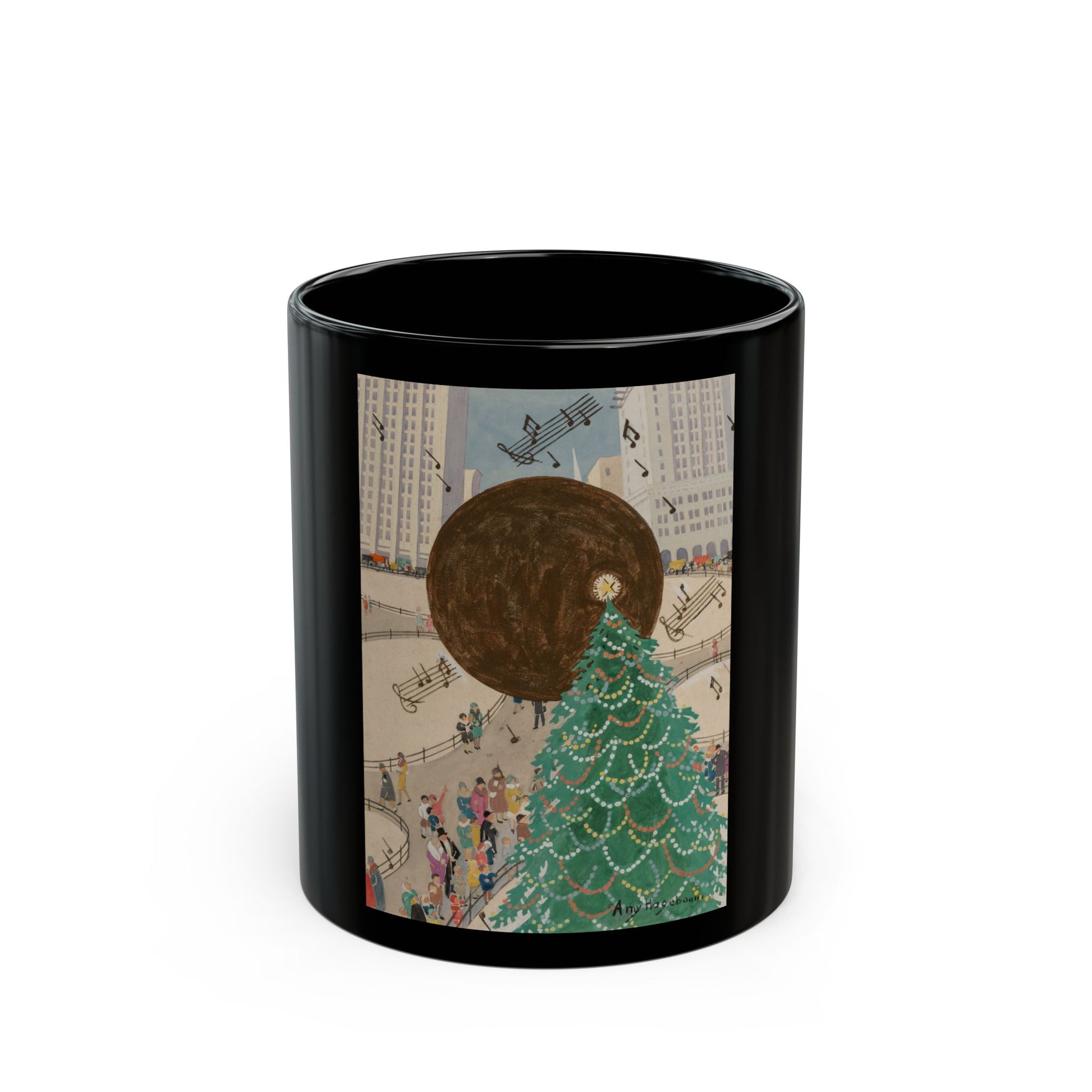 Christmas in the Park, Golden book cover, December 1928 - Black Coffee Mug-11oz-Go Mug Yourself