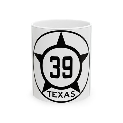 Old Texas 39 (Texas) (Road Sign) White Coffee Mug