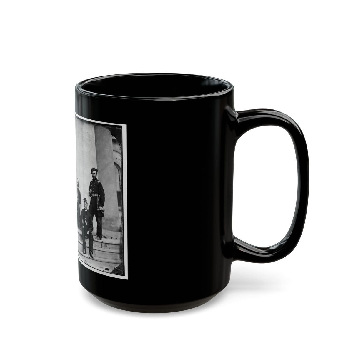 Arlington, Va. Brig. Gen. Gustavus A. Derussey (Third From Left) And Staff On Portico Of Arlington House (U.S. Civil War) Black Coffee Mug