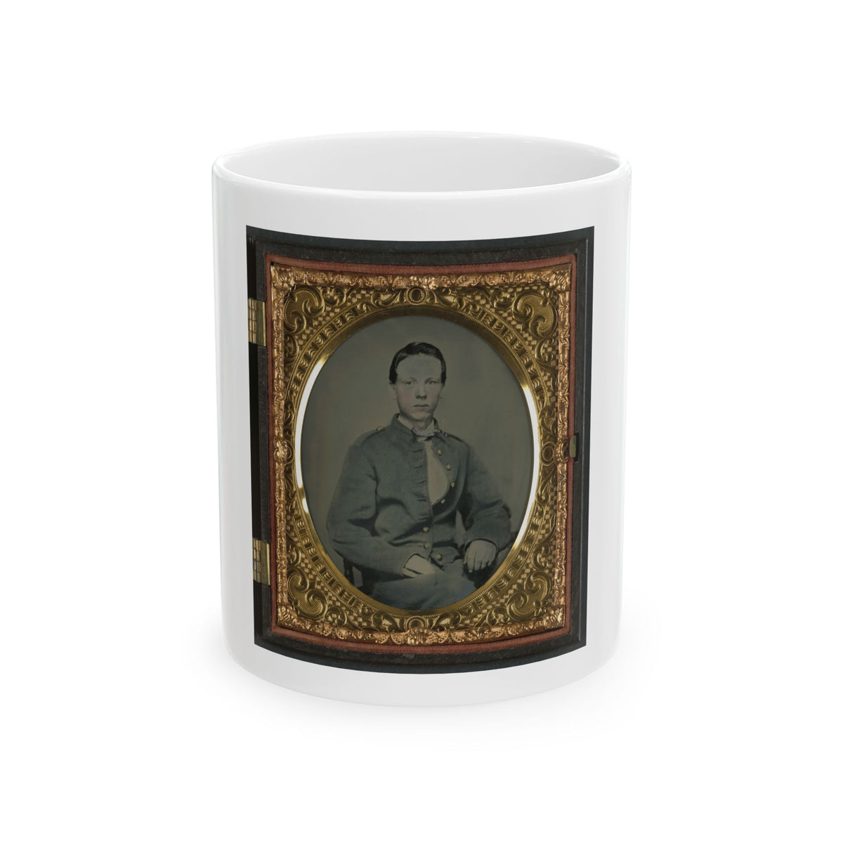 Private Alexander T. Harris Of Richmond  Parker  Virginia Light Artillery Battery In Richmond Depot Jacket (U.S. Civil War) White Coffee Mug