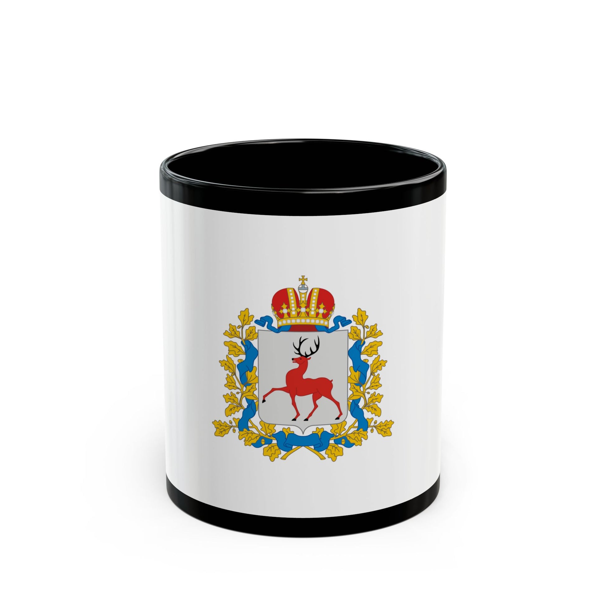 Flag of Nizhny Novgorod Oblast Russia - Black Coffee Mug-11oz-Go Mug Yourself