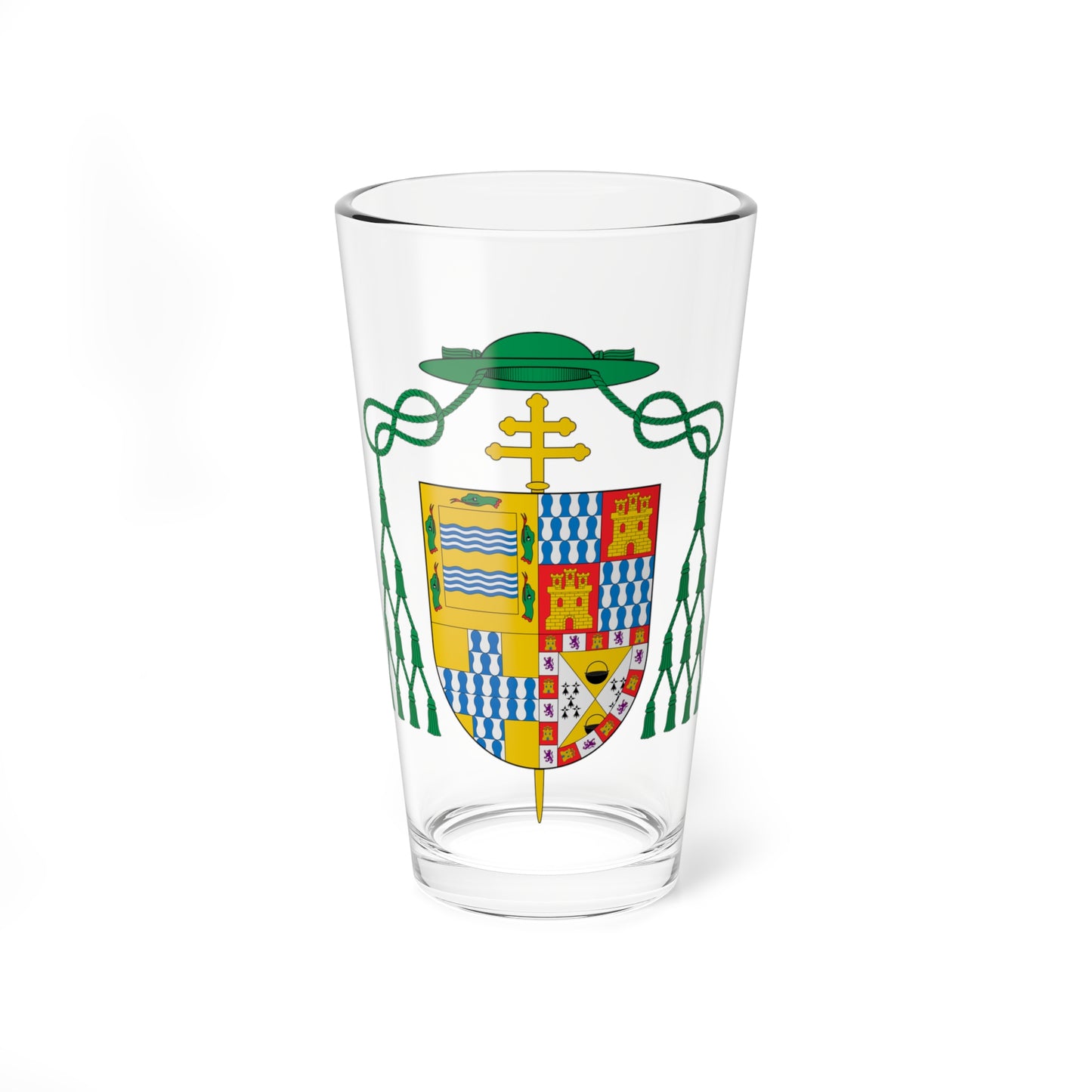 Escudo de Alonso Bernardo de los Ríos Guzmán (Spain) (Coat of Arms) Pint Glass 16oz