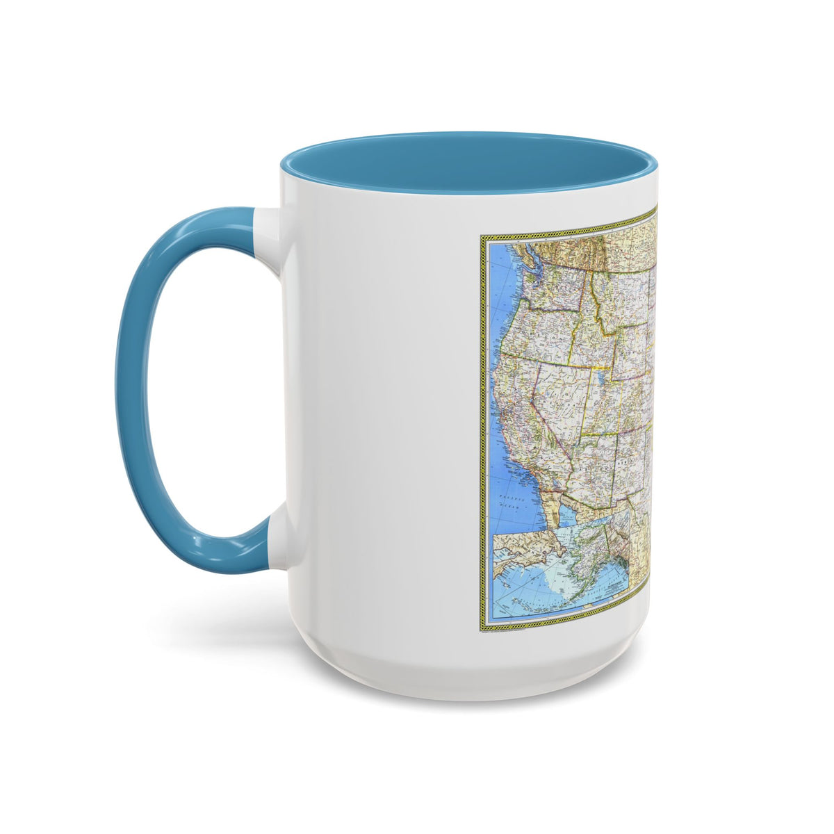 USA - The United States (1987) (Map) Accent Coffee Mug