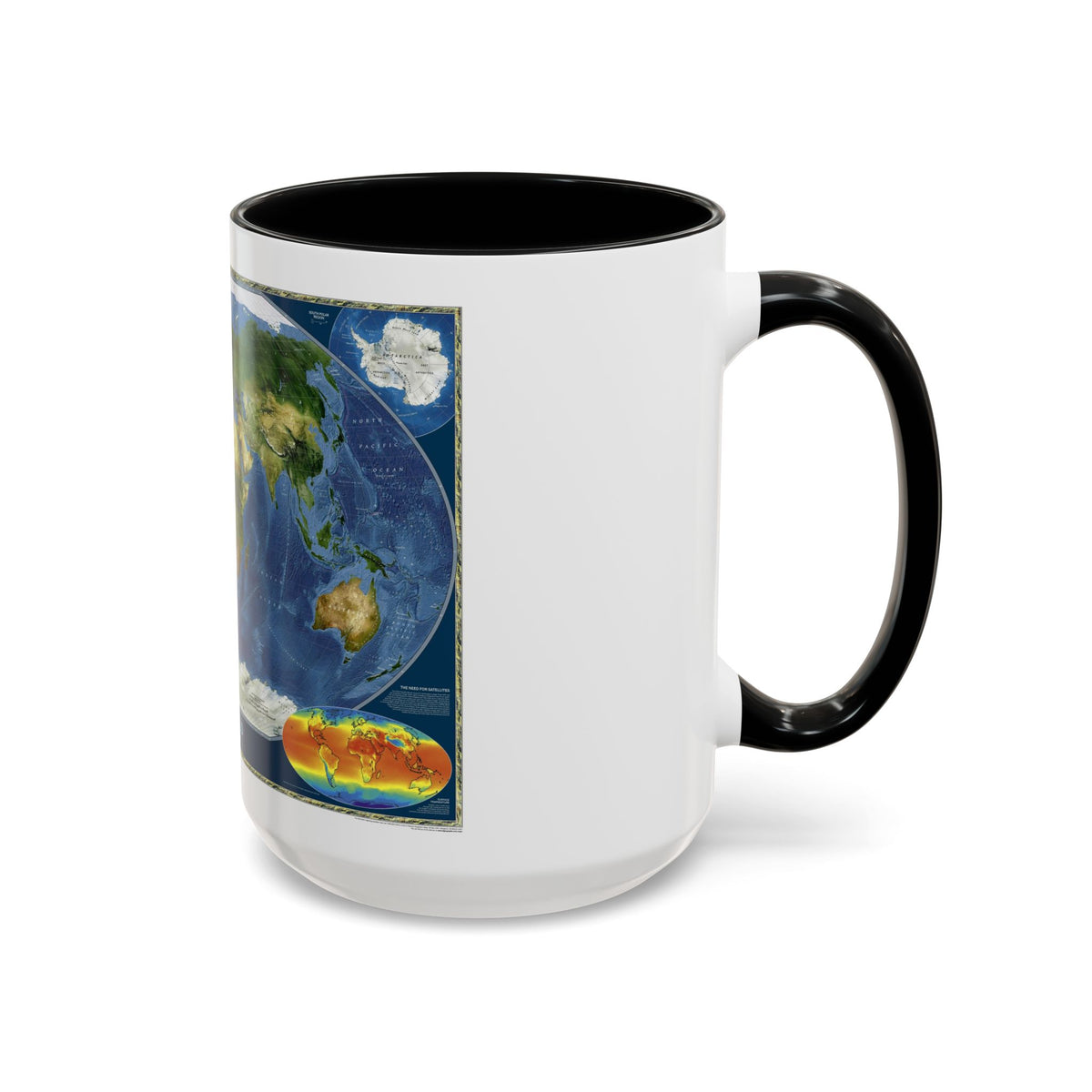 World Map - Satellite (2001) (Map) Accent Coffee Mug