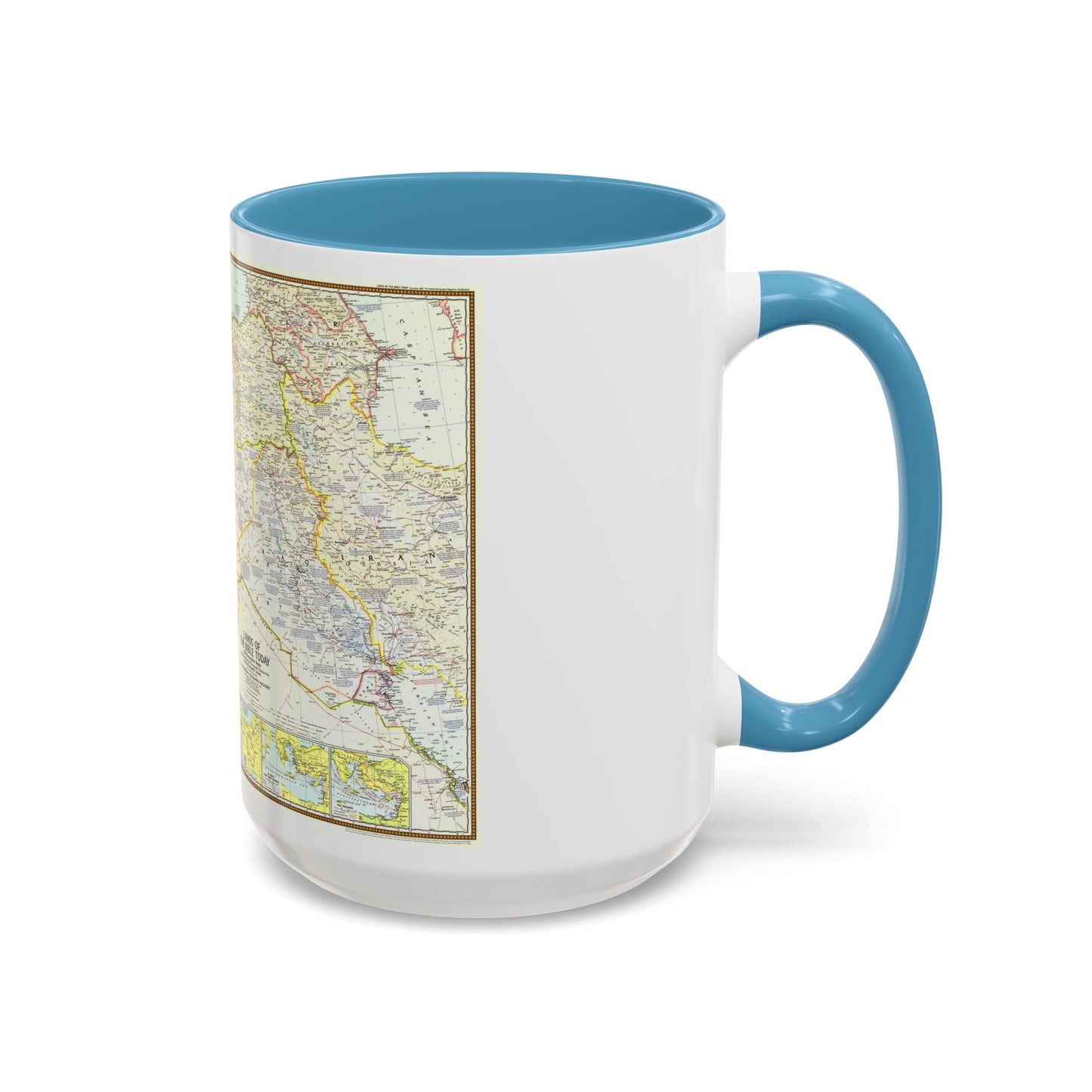 Middle East - Lands of the Bible Today (1967) (Map) Accent Coffee Mug