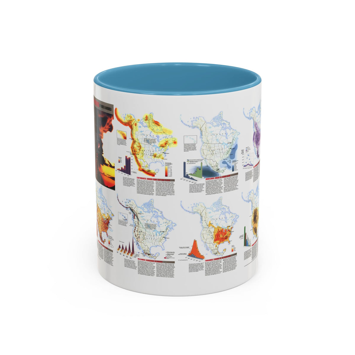 North America - Natural Hazards (1998) (Map) Accent Coffee Mug