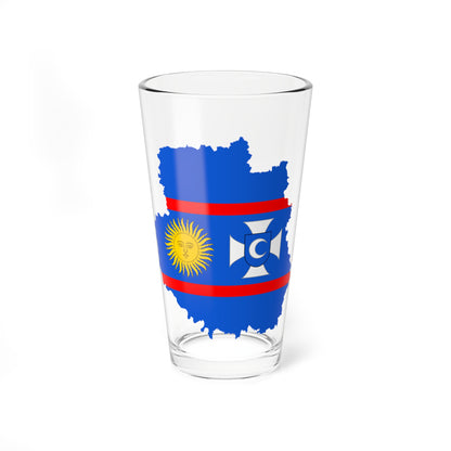 Flag-map of Vinnytsia Oblast (Ukraine) Pint Glass 16oz