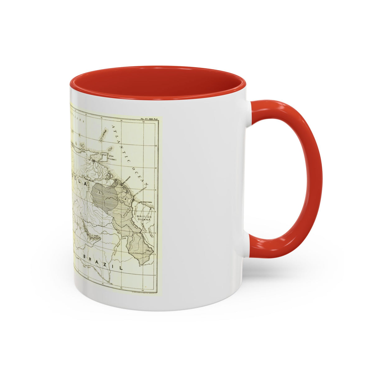 South America - Orinoco River (1896 (Map) Accent Coffee Mug