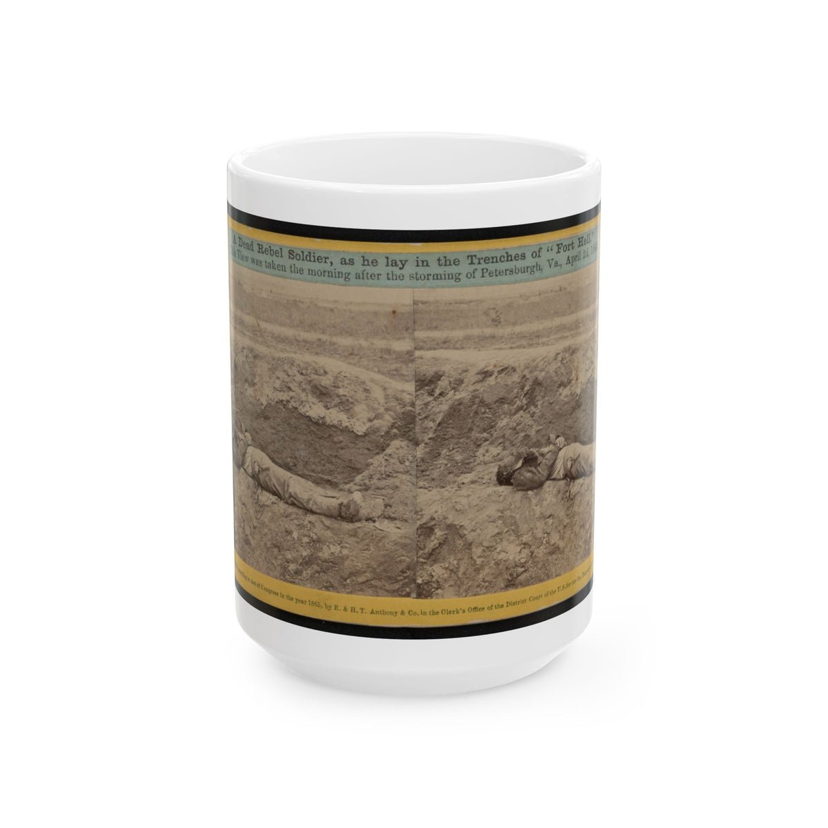 A Dead Rebel Soldier, As He Lay In The Trenches Of  Fort Hell (U.S. Civil War) White Coffee Mug