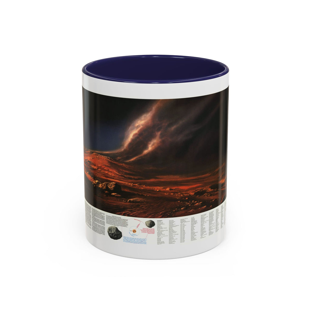 Space - MARS, Dusty Face of (1973) (Map) Accent Coffee Mug