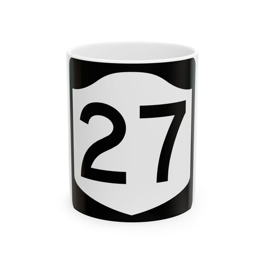 NY-27 (New York) (Road Sign) White Coffee Mug