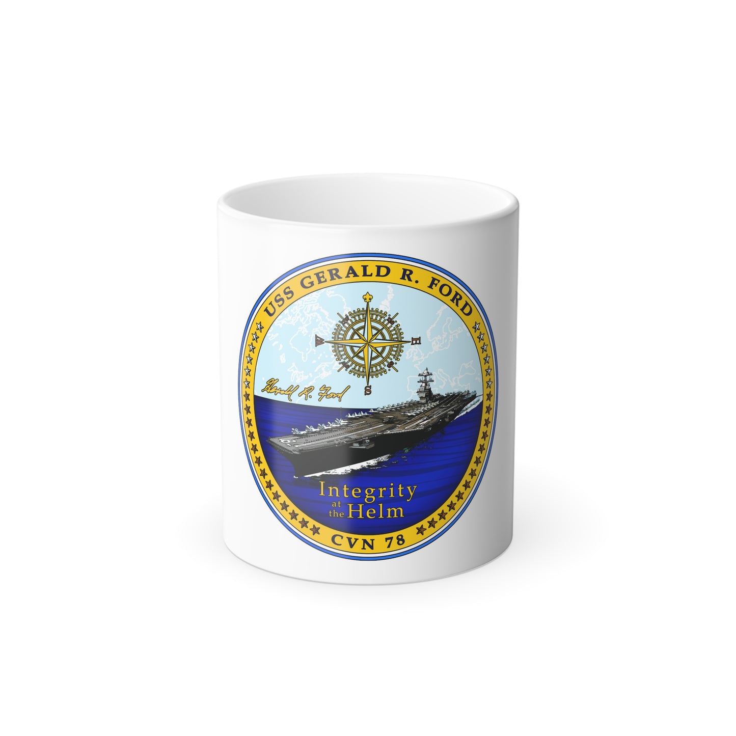 USS Gerald R Ford CVN 78 (U.S. Navy) Color Changing Mug 11oz