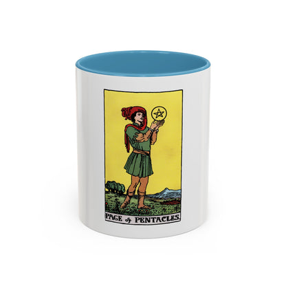 The Page of Pentacles (Tarot Card) Accent Coffee Mug