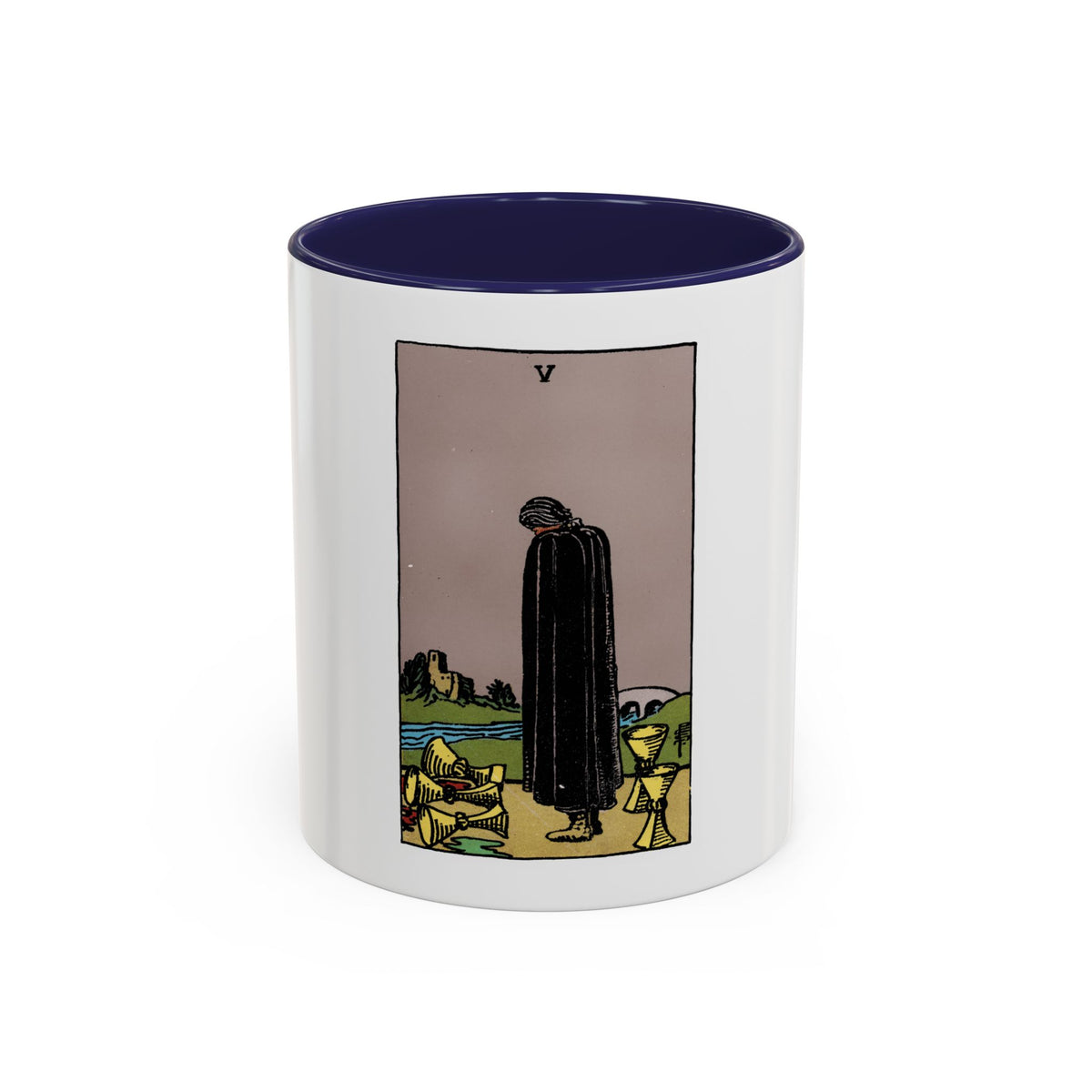 The 5 of Cups (Tarot Card) Accent Coffee Mug