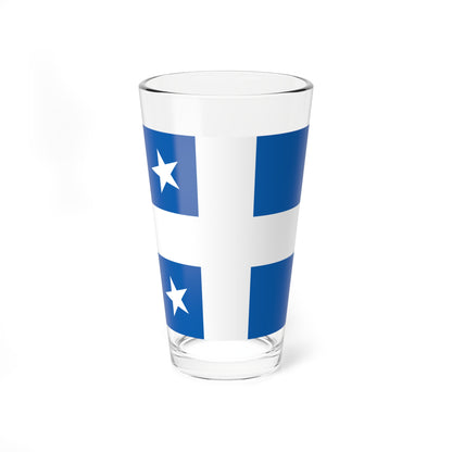 Greek Royal Navy Rear Admirals rank flag 1914 pattern (Greece) Pint Glass 16oz