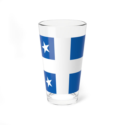 Greek Royal Navy Rear Admirals rank flag 1914 pattern (Greece) Pint Glass 16oz
