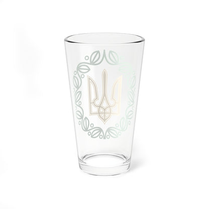 Small emblem of the Ukrainian Peoples Republic 1918 (Ukraine) (Coat of Arms) Pint Glass 16oz