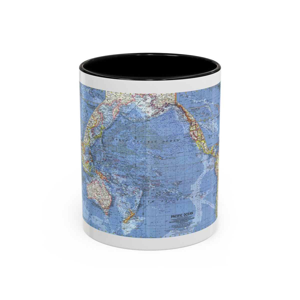 Pacific Ocean (1962) (Map) Accent Coffee Mug