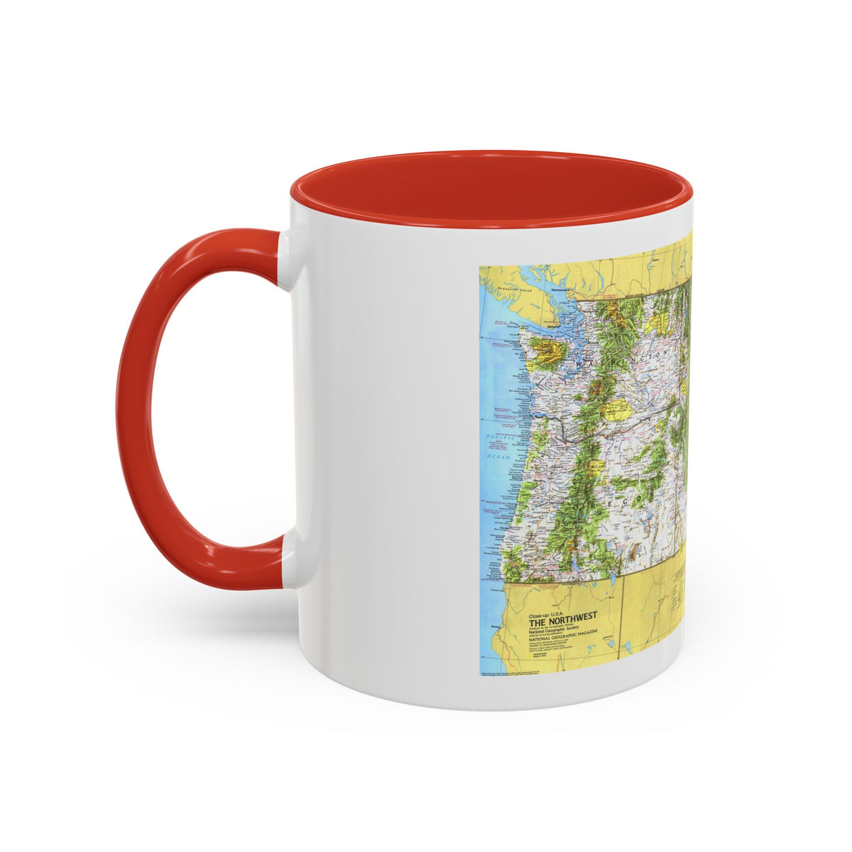 USA - Northwest 1 (1973) (Map) Accent Coffee Mug