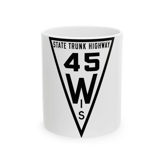 WIS 45 1919 (Wisconsin) (Road Sign) White Coffee Mug