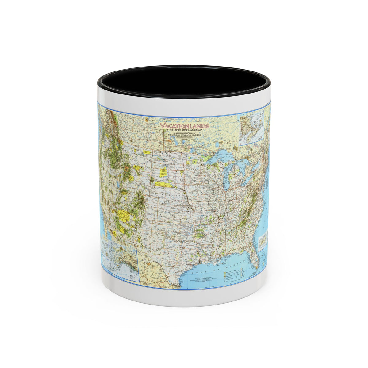 North America - Vacationlands (1966) (Map) Accent Coffee Mug