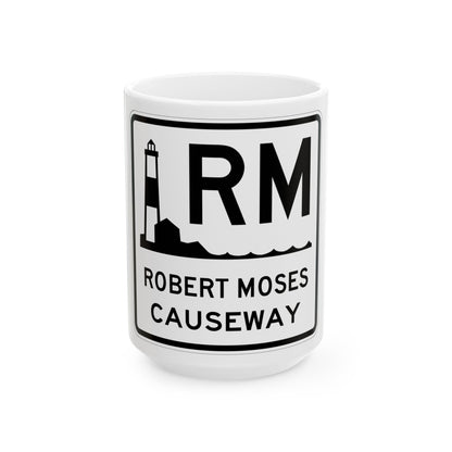 Robert Moses Cswy Shield (New York) (Road Sign) White Coffee Mug